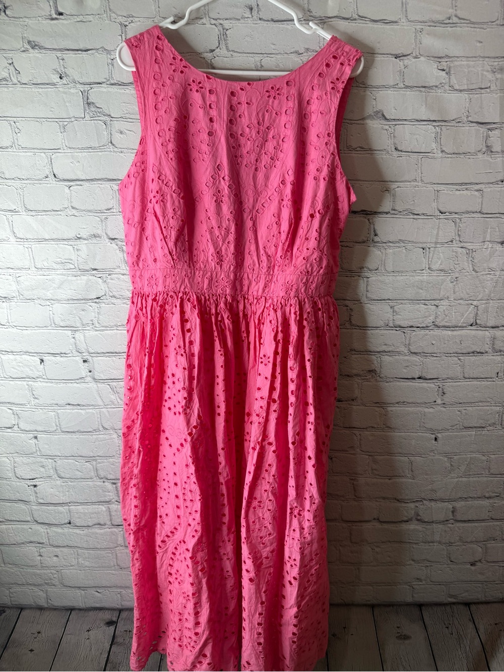 Scoop Women’s Pink Eyelet Midi Dress size 12/14
